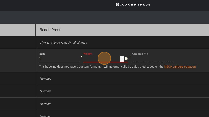 Enter Bench Press 1RM Data in CoachMePlus Demo. - Step 7.png